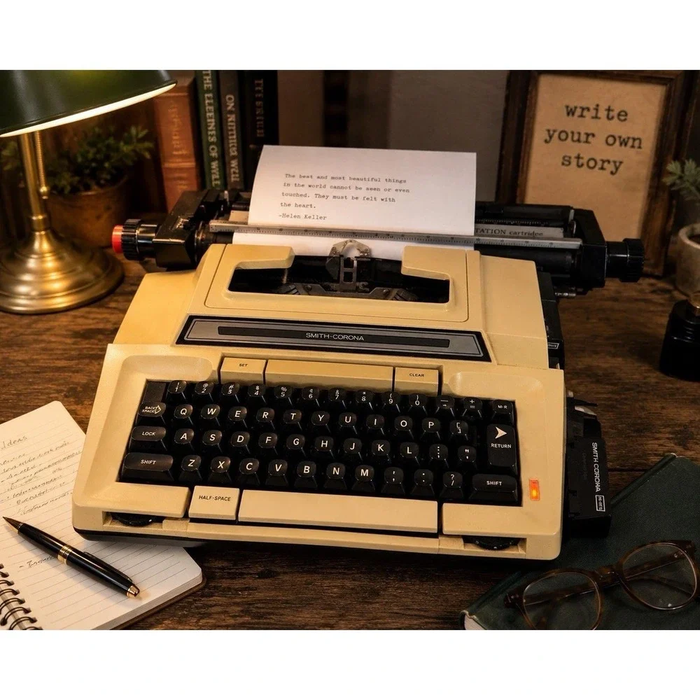 Vintage Smith Corona 6E Electric Typewriter Beige Tested Working Retro